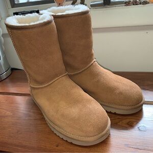 UGG | Koolaburra Chestnut Suede Shearling Mid-Calf Boots